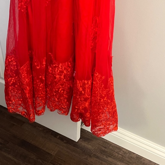 Red Mermaid Style Gown -Plus Free Surprise Gift 🎁 - Picture 13 of 16